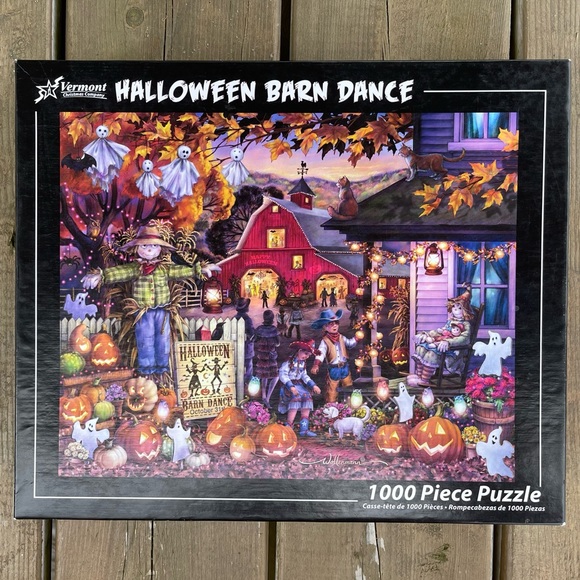Vermont Christmas Company Halloween Barn Dance 1000 Piece Puzzle Wollenmann - Picture 3 of 10